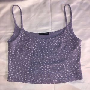 Rare Brandy Melville Purple and White Floral Tank